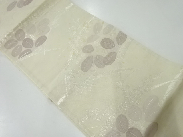 アンティーク　 紗 芝草に萩模様織出し袋帯（材料）